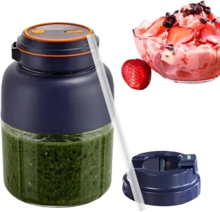 Draagbare elektrische juicer blender blauw