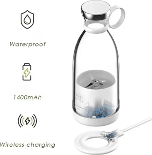 Elektrische Mini Blender 4 Messen Draadloos Oplaadbaar