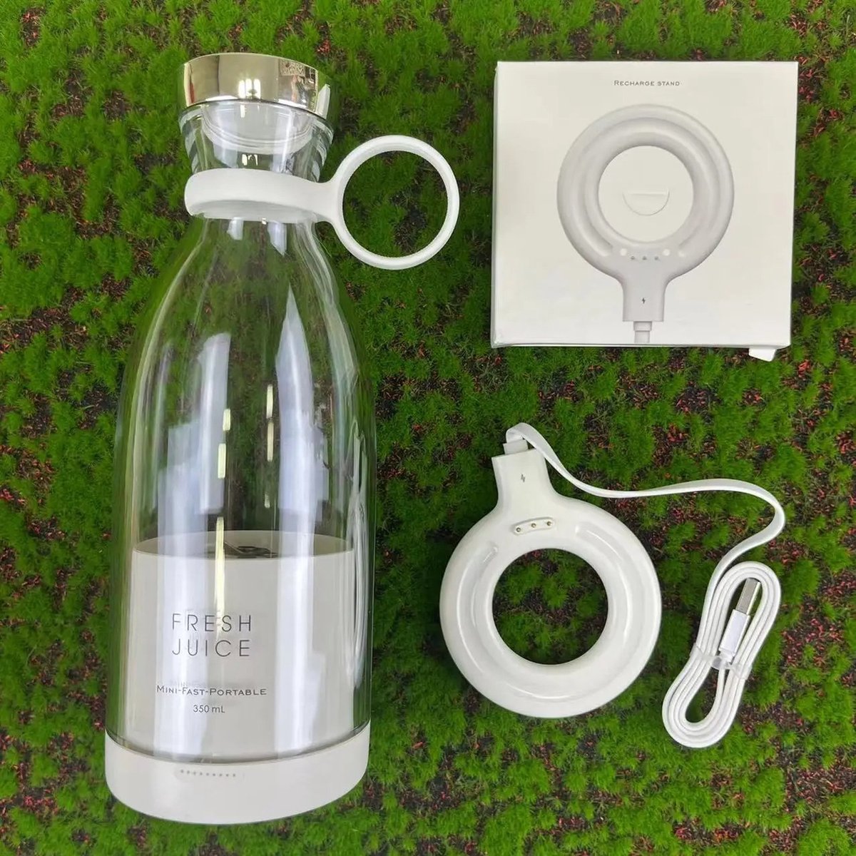 Elektrische Mini Blender 4 Messen Draadloos Oplaadbaar