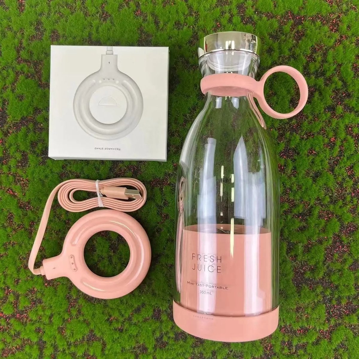 Elektrische Mini Blender 4 Messen Draadloos Oplaadbaar
