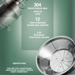 Wat vinden we goed aan de Florixa® Sapcentrifuge Groenten en Fruit - Slowjuicer