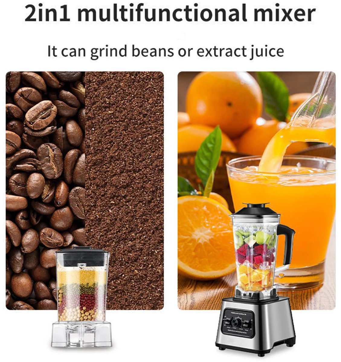Wat vinden we goed aan de High Power Juicer Blender 2-in-1 Mixer 6000W