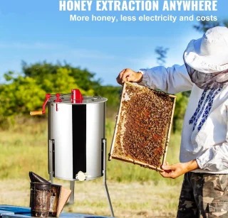 Honey Extractor 3 Frames Manual Stainless Steel Silver