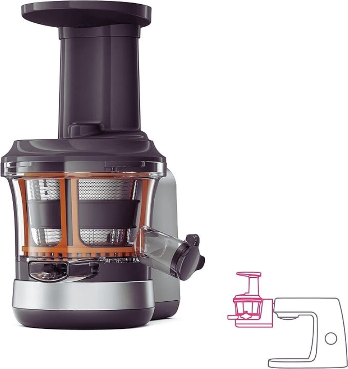 Kenwood Slow Juicer KAX720PL Sapcentrifuge Zilvergrijs