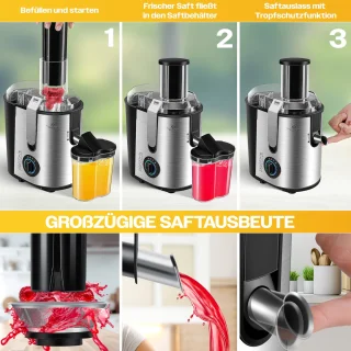 KESSER Slowjuicer 1100W Sapcentrifuge Zilver