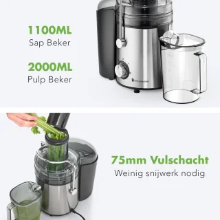 KitchenBrothers Sapcentrifuge Juicer Zwart