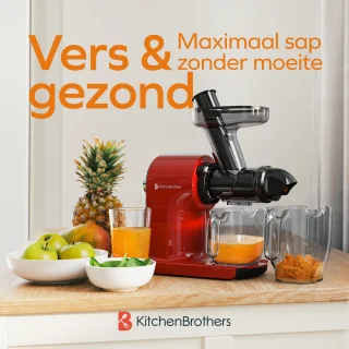 KitchenBrothers Slowjuicer Compact Rood