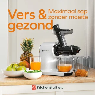 KitchenBrothers Slowjuicer Compact Wit 500 ml