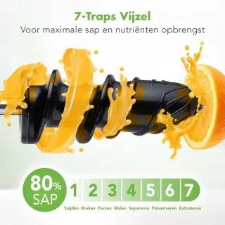 KitchenBrothers Slowjuicer Groenten- en Fruitpers 700ml Grijs