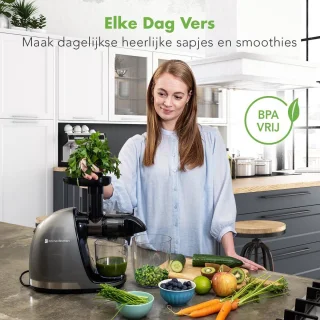 KitchenBrothers Slowjuicer Groenten- en Fruitpers 700ml Grijs