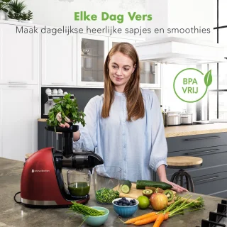 KitchenBrothers Slowjuicer Juicer 700ml Rood