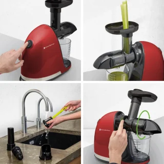 KitchenBrothers Slowjuicer Juicer 700ml Rood