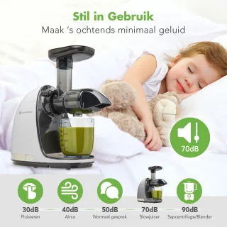 KitchenBrothers Slowjuicer Juicer Parelwit 700ml
