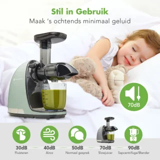 KitchenBrothers Slowjuicer Pastel Groen 700ml
