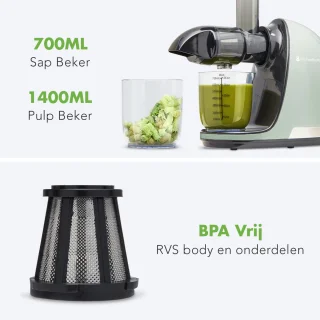 KitchenBrothers Slowjuicer Pastel Groen 700ml