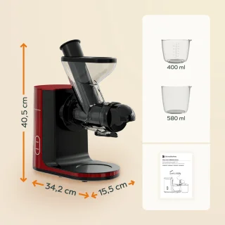 KitchenBrothers Slowjuicer Rood 400 ml