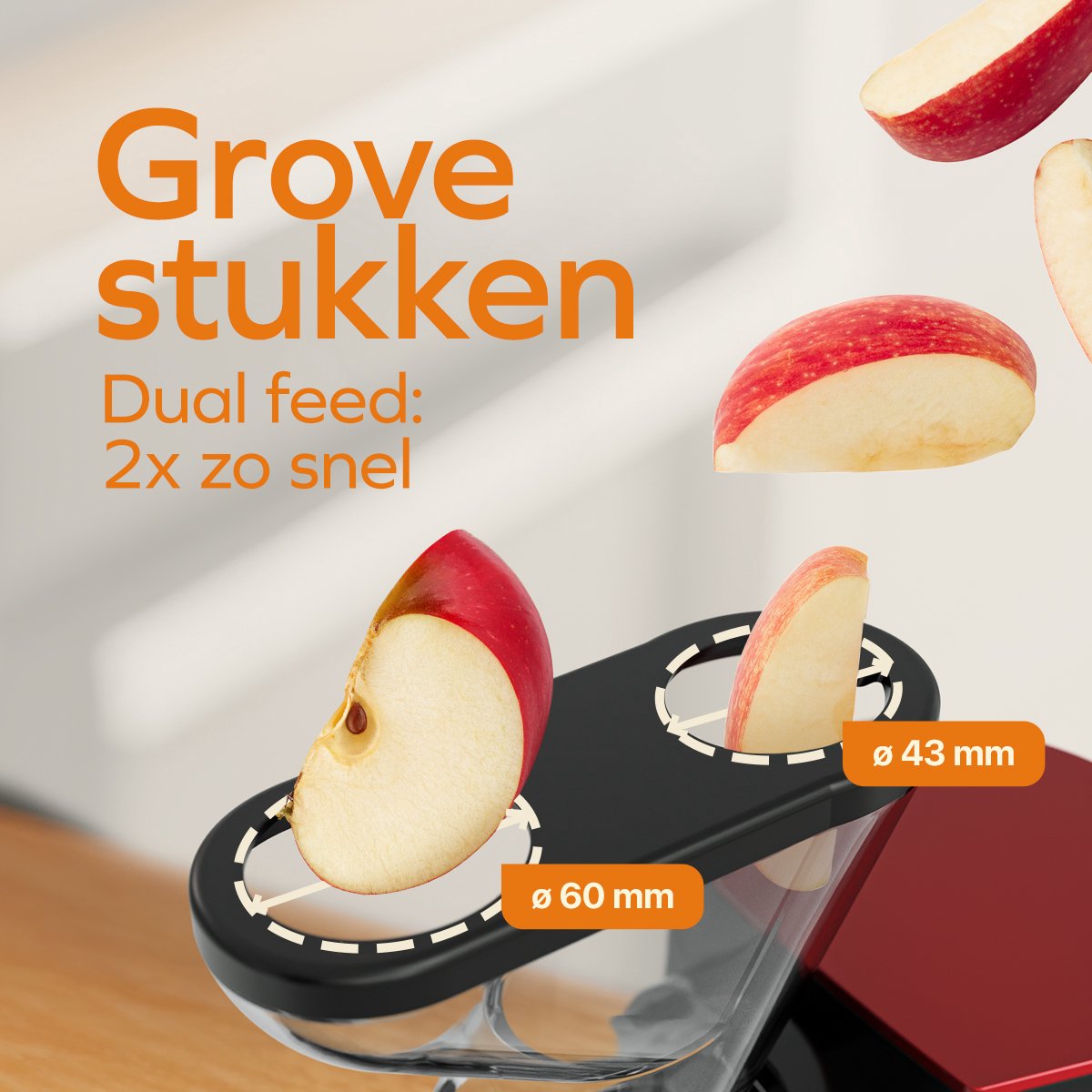KitchenBrothers Slowjuicer Rood 400 ml