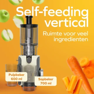 KitchenBrothers Slowjuicer Verticaal 126 mm 750 ml Champagne