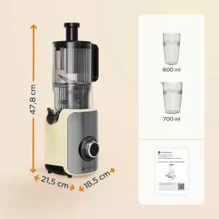 KitchenBrothers Slowjuicer Verticaal 126 mm 750 ml Champagne