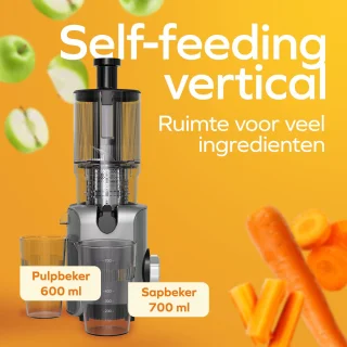 KitchenBrothers Slowjuicer Verticaal 750 ml Grijs