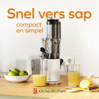 KitchenBrothers Slowjuicer Verticaal 750 ml Pearl White