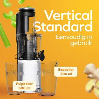 KitchenBrothers Slowjuicer Verticaal 750 ml Pearl White
