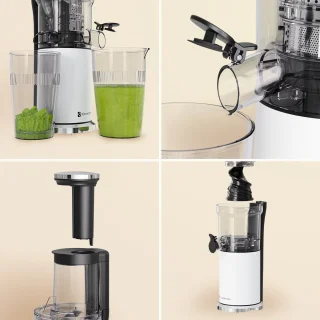 KitchenBrothers Slowjuicer Verticaal 750 ml Pearl White