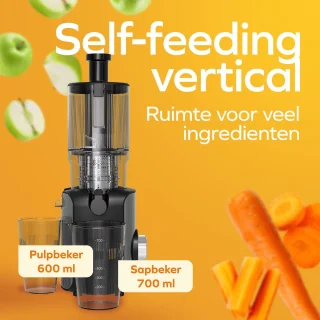 KitchenBrothers Slowjuicer Verticaal 750 ml Zwart