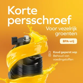 KitchenBrothers Slowjuicer Verticaal 750 ml Zwart