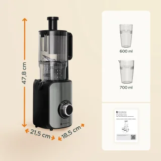 KitchenBrothers Slowjuicer Verticaal 750 ml Zwart