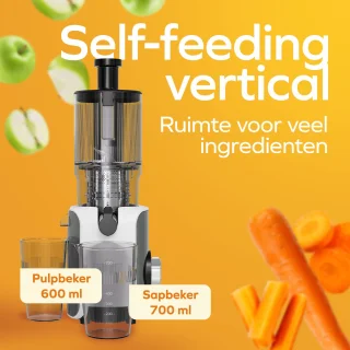 KitchenBrothers Slowjuicer Verticaal 750ml Pearl White