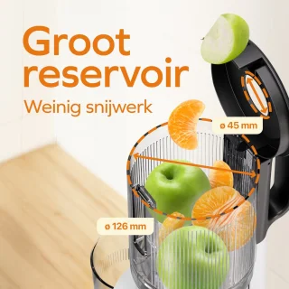 KitchenBrothers Slowjuicer Verticaal 750ml Pearl White