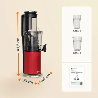 KitchenBrothers Slowjuicer Verticaal Rood