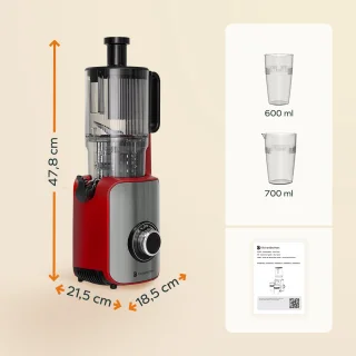 KitchenBrothers Slowjuicer Verticaal Rood