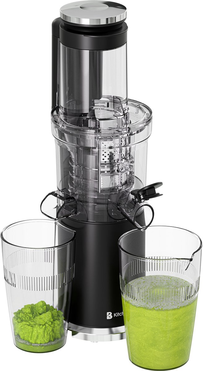 De KitchenBrothers Slowjuicer Verticaal Zwart in één oogopslag