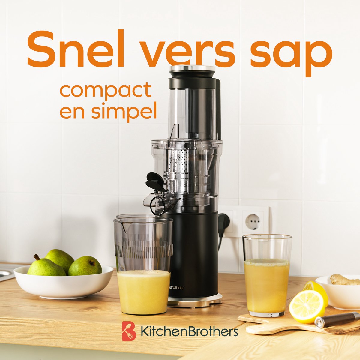 Wat vinden we goed aan de KitchenBrothers Slowjuicer Verticaal Zwart