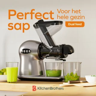KitchenBrothers Slowjuicer XL Groenten- en Fruitpers Grijs