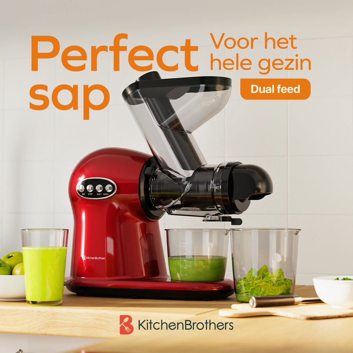 KitchenBrothers Slowjuicer XL Rood