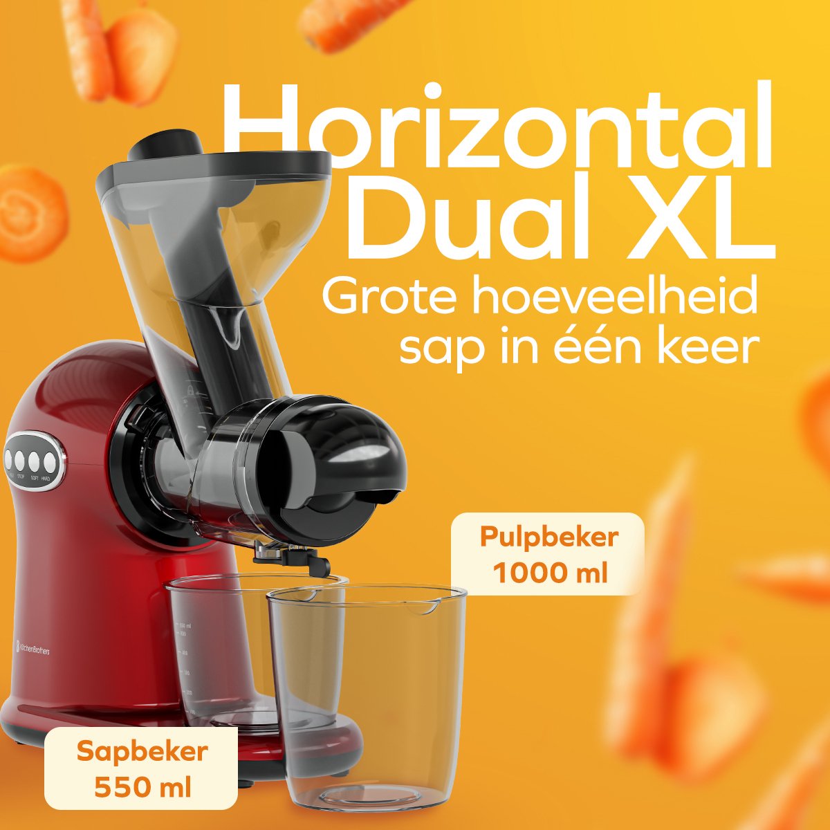 KitchenBrothers Slowjuicer XL Rood