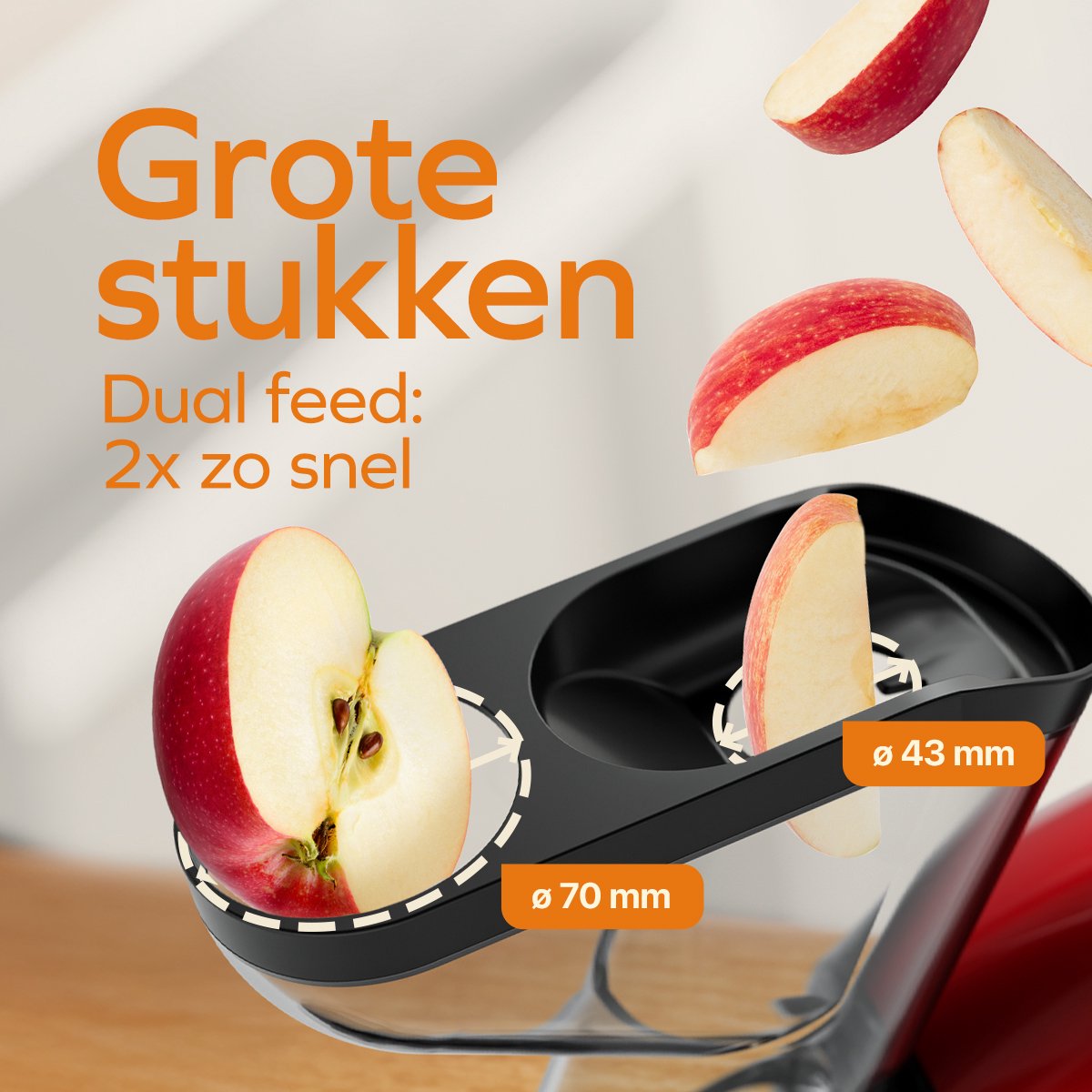 KitchenBrothers Slowjuicer XL Rood