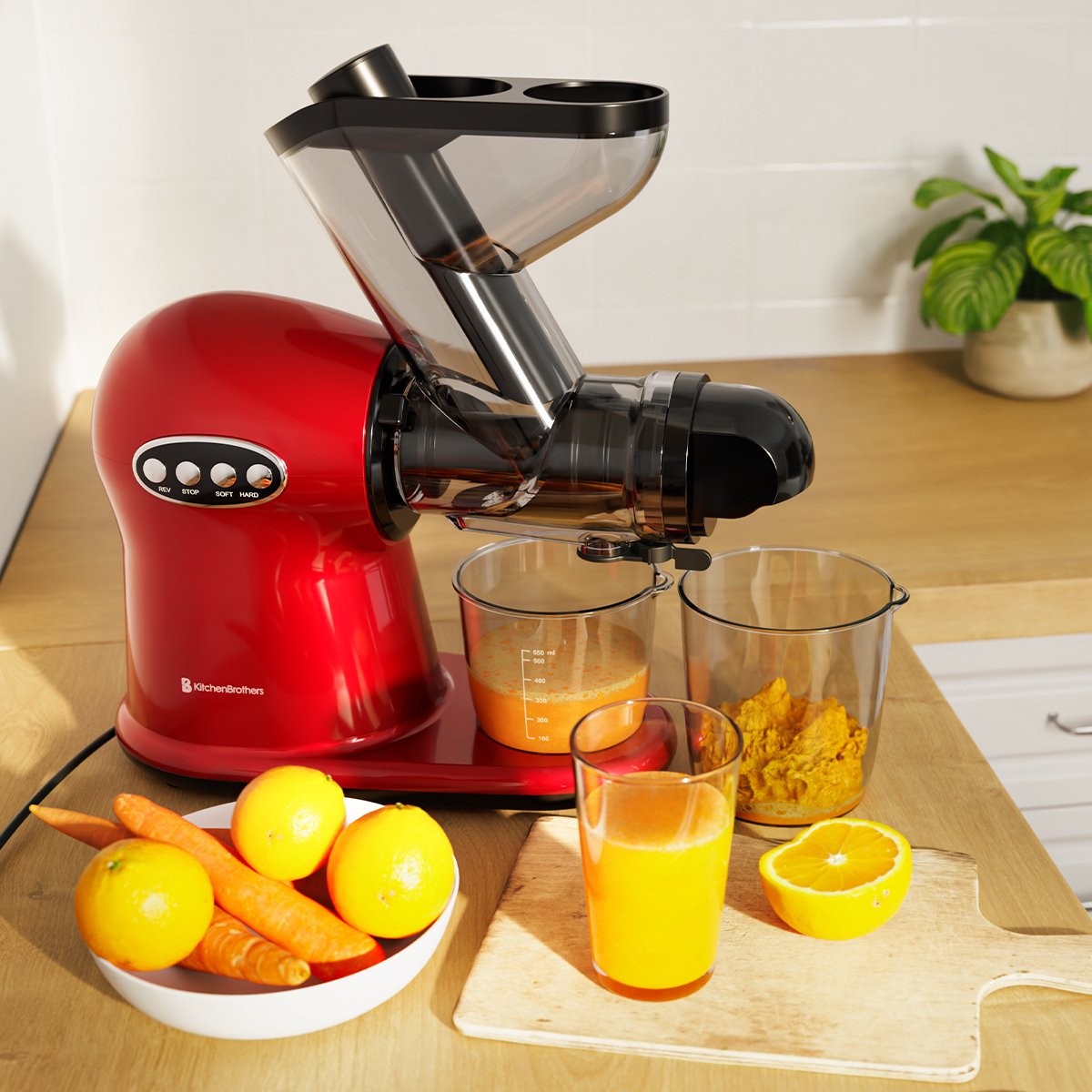KitchenBrothers Slowjuicer XL Rood