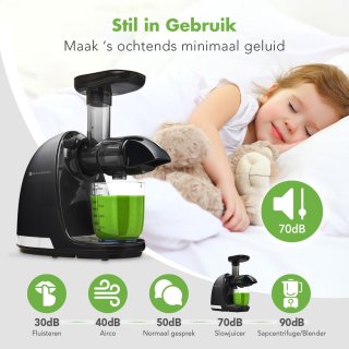 KitchenBrothers Slowjuicer Zwart 700ml