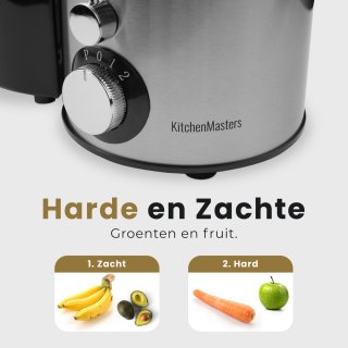 KitchenMasters Sapcentrifuge 800W met 3 Snelheden en Pulpcontainer