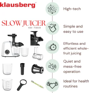 Klausberg Slow Juicer 150W 700ml Wit
