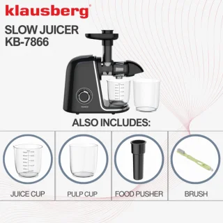 Klausberg Slow Juicer KB-7866 Zwart/Zilver