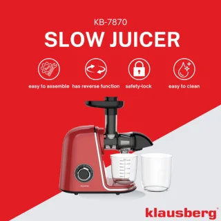 Klausberg Slowjuicer 150W 700ml Kersenrood