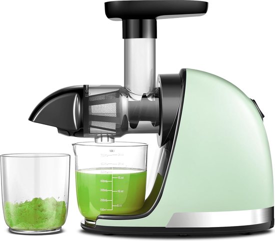 Koudpers Slow Juicer Masticerende Sapmachine Mintgroen A+++