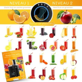 Luxe Slowjuicer Sapcentrifuge Blender 1100W Zwart