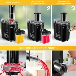 Luxe Slowjuicer Sapcentrifuge Blender 1100W Zwart