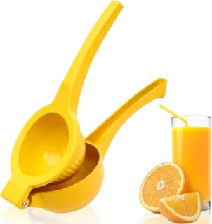 Merkloos Mini Handmatige Citruspers - Metalen Citroenpers (Geel)